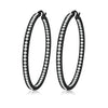 9 Tone Rose Gold Silver Plated Black Hoop Earrings Stainless Steel CZ Crystal Big Round Circle Rock Punk Fully-Jewelled - Image 9