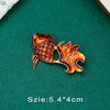Vintage Palace Plant Flower Baroque Brooch Red Enamel Pearl Brooch Pin Woman Party Accessories - Image 11