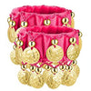 1 Pair Belly Dance Wrist Ankle Cuffs Bracelet Chiffon Gold Coin Costume Accessory Valentine's Day Gift Jewelry Women Girl - Image 16