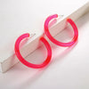 Geometric Big Star Heart Neon Acrylic Hoop Earrings For Women Punk Fluorescent Green Yellow Big Round Hoop Party Jewelry - Image 9