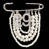 Handmade Metal Pearl Chain Greek Sorority Rhinestone Initial Number1 To Number 31 Brooches Apparel Jewelry - Image 22