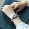 and old handmade butterfly silver inlaid Ruyi Hetian jade open bracelet retro ladies jewelry - Image 5