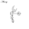 1PC Zircon CZ Leaf Heart Star Flower Ear Studs Cartilage Earring for Women Stainless Steel Small Ear Piercing Jewelry - Image 13