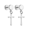 1 Pair Stainless Steel Stud Earrings for Men/Women Cross Pendant Long Tassel Unisex Hoop Earrings Punk Gothic Metal Jewelry - Image 35