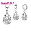 Elegant Gift Jewelry Sets for Women Female Silver Color Rotating Freshwater Pearl Pendant Necklace Huggie Earrings - Image 1