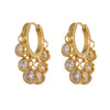 Stainless Steel Colorful Cubic Zirconia Hoop Earrings for Women Metal Texture Geometric Earrings Gift - Image 9