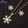 Charms Winter Snowflake Necklace Earrings Set for Women Girls Sweater Chain Jewelry Christmas Accessories - Image 6