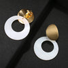 Golden Natural Round Shell Non Pierced Clip on Earrings Ear Clips for Women Party Gift jewellry - Image 5