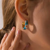 Enamel Flower Huggie Hoop Earrings for Women Vintage Boho Circle Small Earrings Statement Jewelry Gifts - Image 2