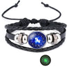 12 Zodiac Sign Glow in The Dark bracelet Bangle For Women Men Glass Constellations Charm Leather Rope Chains Jewelry - Image 24