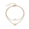 Layered Bead Anklet with Heart Charm - Image 8