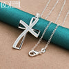 Silver 16-30 Inch Chain Cross Zircon Pendant Necklace For Woman Wedding Party Charm Jewelry - Image 6