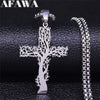 Stainless Steel Tree of Life Cross Pendant Necklace Silver Color Men Women Aesthetic Necklace Jewelry Arbol De La Vida N3018S02 - Image 1