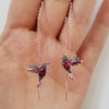Cute Colorful Birdie Long Chain Women Dangle Earrings Dance Party Accessories Delicate Little Bird Earrings - Image 2