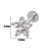 Surgical Steel Labret Stud with Cubic Zirconia Top for Lip Cartilage Helix and Conch 16G - Image 13