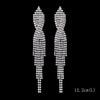 Long Tassel Drop Earrings for Women Silver Color Rhinestone Crystal Hanging Dangle Earring Bridal Wedding Jewelry - Image 25