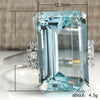 Oversize Sky Blue Square Cubic Zirconia Crystal Ring for Women Jewelry Cocktail Party Size 5-12 - Image 5