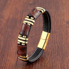 Tiger Eye Bead Bracelet with Stainless Steel Details in Multiple Colors - Image 7