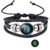 12 Zodiac Sign Glow in The Dark bracelet Bangle For Women Men Glass Constellations Charm Leather Rope Chains Jewelry - Image 42