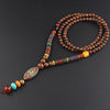 Vintage Handmade Necklace Nepal Buddhist Mala Wood Beads Pendant Necklace Ethnic Fish Horn Long Statement Men Women's Jewelry - Image 19