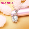 Elegant Gift Jewelry Sets for Women Female Silver Color Rotating Freshwater Pearl Pendant Necklace Huggie Earrings - Image 5
