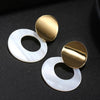 Golden Natural Round Shell Non Pierced Clip on Earrings Ear Clips for Women Party Gift jewellry - Image 9