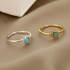 Opal Finger Rings For Women Stainless Steel Adjustable Couple Geometric Ring Handmade Aesthetic Jewelry Gift - Image 6