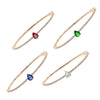 Colorful birthstone red blue green white tear drop CZ bangle bracelet women open cuff bangles - Image 4