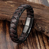 Men Jewelry Red Braided Leather Rope Bracelet Black Magnetic Buckle Bracelets Punk Men Wrist Band Hombre - Image 18