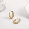 Cubic Zirconia Huggie Hoop Earrings in Gold-Tone Stainless Steel - Image 49