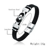 Stainless Steel 12 Constellation Bracelets Zodiac Black Leather Couple Bracelet For Men And Women Jewelry Hombre - Image 2