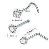 Surgical Steel Nose Stud Set 4 Pieces 20G in L Shape Screw and Bone - Image 36