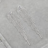 Long Tassel Drop Earrings for Women Silver Color Rhinestone Crystal Hanging Dangle Earring Bridal Wedding Jewelry - Image 2