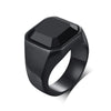 Stylish Square Stone Signet Rings for Men, Stainless Steel Metal Finger Ring Party Gift Jewelry - Image 8