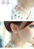 Modian 925 Sterling Silver Blooming White Frangipani Flower Pearl Stud Earring for Women Ear Pin Fine Jewelry