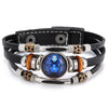 Charm Jewelry 12 Zodiac Weave Bracelets for Women Vintage Multi-layer Stainless Steel 12 Constellations Leather Bracelet - Image 8