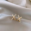 Design Sense Korean and Small Cross Shaped Pearl Earrings Girl's Unusual Accessories Jewelry For Woman - Image 3