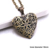 Heart Carved Flower Stripe Locket Pendant Necklace Women Vintage Ancient Brass Opening Photo Box Jewelry Romantic Gift - Image 24