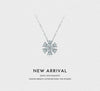 MODIAN 925 Sterling Silver Sparkling Lucky Flower Pendant Necklace for Women Luxury Drop Zirconia Female Wedding Fine Jewelry