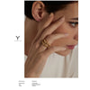 Stainless Steel Round Rings For Women Gold Texture Metal Plated Statement Jewelry Pour Gift - Image 5