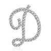 Rinhoo A-Z 26 Letter Word Cute Brooch For Women Men Rhinestone Crystal Silver Color Metal Pins Jewelry Accessories Birthday Gift - Image 8
