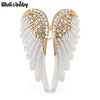 Classic Rhinestone Angel Wings Brooch Pins 3 Colors Sparkling Jewelry Gift Feather Brooches - Image 1