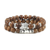2Pcs/Set Wooden Beaded Buddha Bracelet Stone Bracelets for Men Women Buddhist Meditation Rosary Jewelry Gift - Image 1