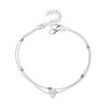 Layered Bead Anklet with Heart Charm - Image 9