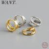 Silver Simple Glossy Double Ear Buckle for Women Unique Charm Party Hoop Earrings Jewelry Accessories - Image 1