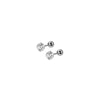 Round Cubic Zirconia Stud Earrings with Simple Bead Setting - Image 8