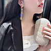 Silver Needle Long Dangle Drop Earrings for Women Jewelry Statement Shining Rectangular Punk Rock Female Earrings - Image 6