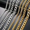 Necklace Curb Chains Link Men Choker Stainless Steel Male Female Accessories - Image 1