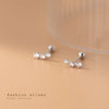 Silver Minimalism Charm Zircon Geometric Bead Stud Earrings for Women Korean Teen Party Jewelry Gift - Image 5