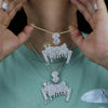 Iced Out Bling Crown Letters Money Pendant Necklace Two Tone Color CZ Zircon Dollar Symbol Necklaces Men's Hip Hop Jewelry - Image 3